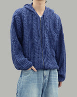 ノティニットフーディージップアップ(Blue)