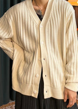 V-neck knit cardigan 4COLOR
