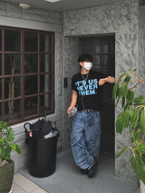 Never Them Lettering Short-Sleeved T-Shirt 4C