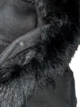 Destroyed Fur Half Crimson Hoodie (BLACK)