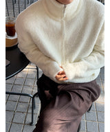 [Unisex] Angora high neck zip up cardigan(5color)