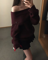 [ORIGINAL] DARE Off-Shoulder Rib Knit