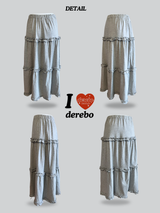 cotton frill bendable long skirt