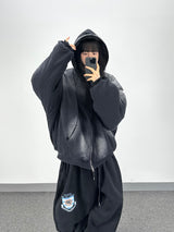 bomber washing hooded jumper