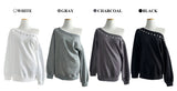 City Metal Eyelet One Off-Shoulder Brushed Sweatshirt