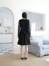 COTTON FLARE SKIRT (BLACK)