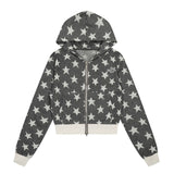 Dot&Star Patten Hooded Zip-up