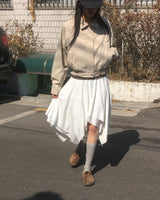 Slut lipped unbalanced cancan midi skirt