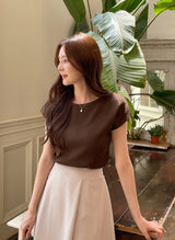Niel Round Neck Cap Sleeve Short Sleeve Knit