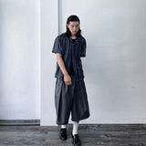 Openwork Knit Camp Collar Shirt
