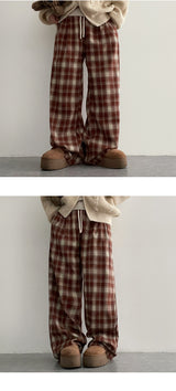 Are checkered banding wide pants