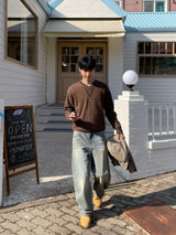 Soft V-Neck Knit (M, L / 4 Colors)