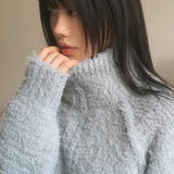 Zickle Loose Fit Half Zip-Up Boukle Knitwear