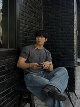 Lead waffle zipper short sleeve tee