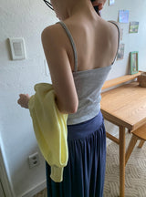 Highla Punching Basic V-Neck Shirring Sleeveless