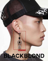 BBD Stone Ball B Logo Earring (Silver&Black)