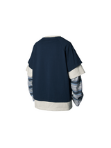 RELABEL Spatial Relations (Parallel Lines) Four-Colour Striped Patchwork Knotted Beaded Faux Three-Piece Long-Sleeved T-Shirt