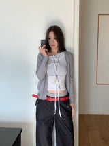 カイラワンオフストラップロングスリーブTシャツ