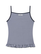 ST FRILL CONTRAST SLEEVELESS(BLUE)