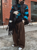 Matty Wool Deep Tuck Wide Slacks