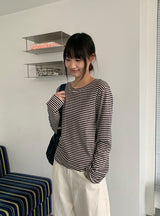Kimber Stripe Round Long Sleeve Tee