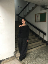 Peter Stripe Wide Slacks (3c)