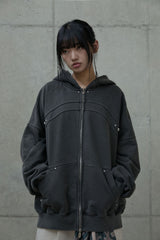 Pigment Stud Hood Zip-Up