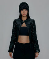 CROSS LETTERING BEANIE_BLACK