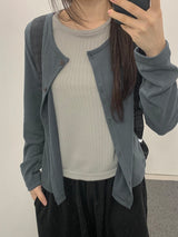 26SS★ [BAONHAUS]ペルキーレイヤードリブカーディガン