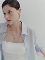 26SS★ [Premium Plating] Volume Square AB(W) Dual Pave Necklace