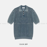 LMN リフェルピグメントウォッシャブルカラー半袖ニット (5 colors)