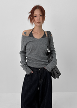 [MADE] レガシーニットライクディープVネック長袖Tシャツ