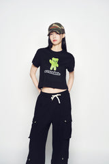 25SS オーバーサイズカーゴジョガーパンツ ブラック