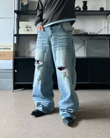 SV ice damage denim pants