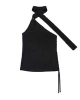 One Shoulder Lace Top _ BLACK
