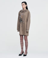Vintage Fox Graphic Hoodie Dress _ BROWN