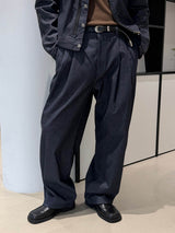 [SET UP가능] Non pade herringbone denim slacks(2color)