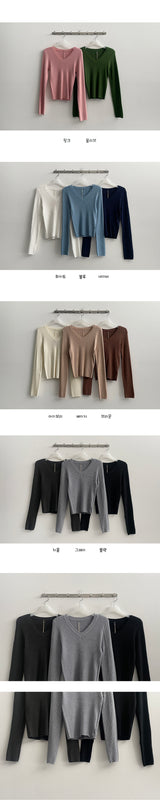 [Round neck/V-neck selected!] レデュースリムフィットニット (11 colors)