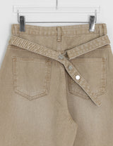Crane Back Point Wide Washing Denim Pants