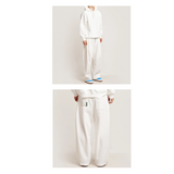 WIDE FIT TWO-TUCK PLEATS SWEAT PANTS_WHITE