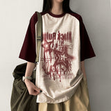 OリングカラーラグランショートスリーブTシャツ