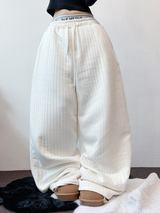 STRIPE PADDING QUILTING LONG PANTS 🖤🤍2COLOR