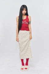 Love & Healthy ロゴノースリーブトップ Red