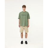 ウォッシュ加工サークルロゴTシャツ - GREEN