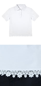 Lace polo shirt