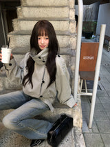 [ORIGINAL] Norden High-Neck Cotton Short Jacket