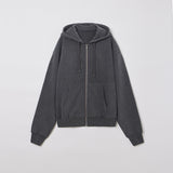 ピグメントダイイングフーディージップアップ DEEP GRAY