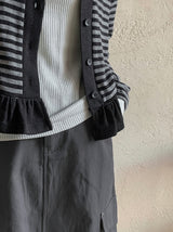 [BAONHAUS] Lorenine Frill Stripe Cardigan