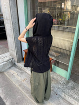 Knit Vest Hood Zip-Up