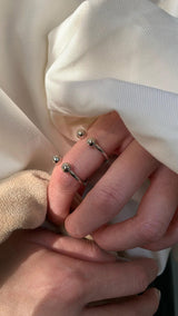 Piercing 2layered silver ring